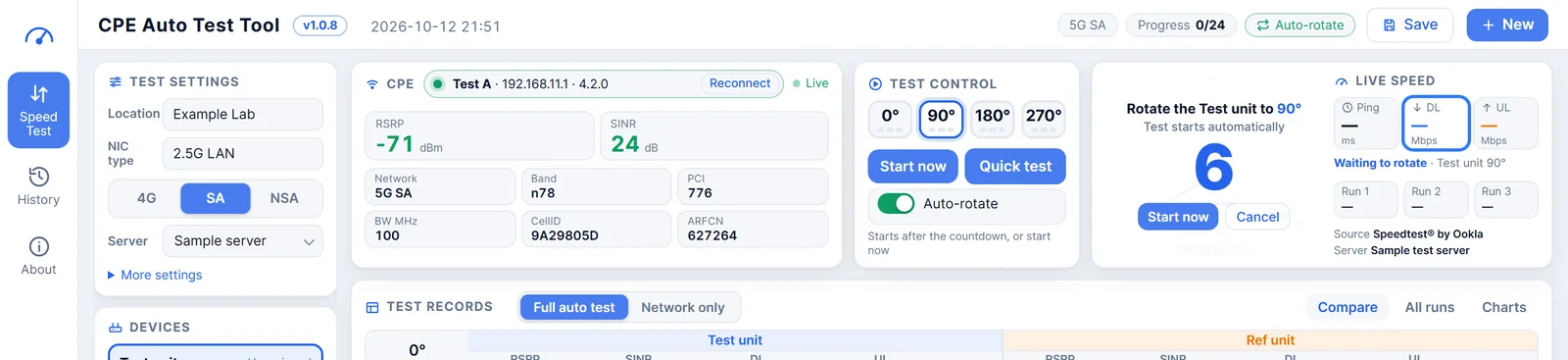 Auto-rotate countdown (sample screen)